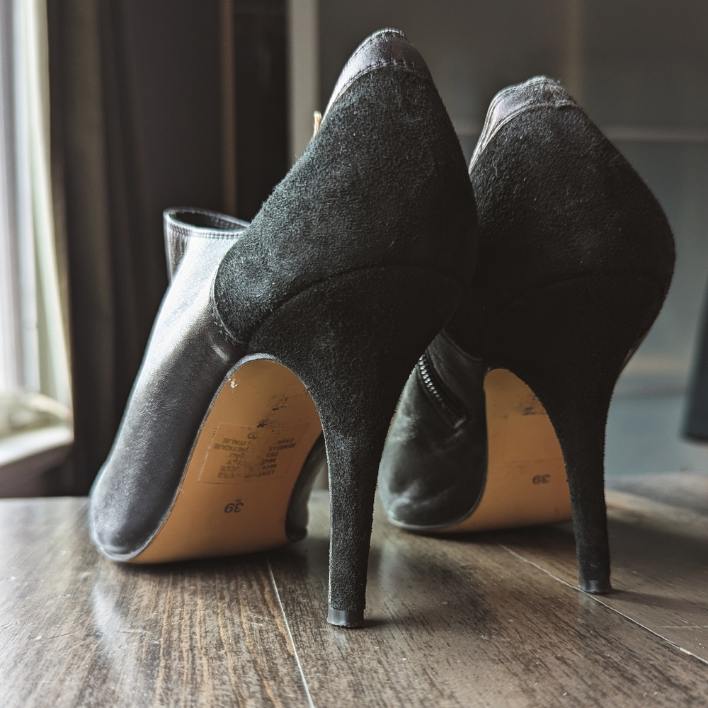 Leather & Suede Massimo Baldi Italian made Ankle Booties - size 39 - Picture 9 of 9